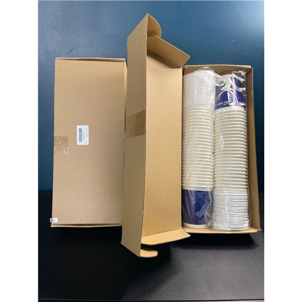 Lot of 2 Boxes of Disposable Coffee Cups w/ Lids - 50PCS Per Box