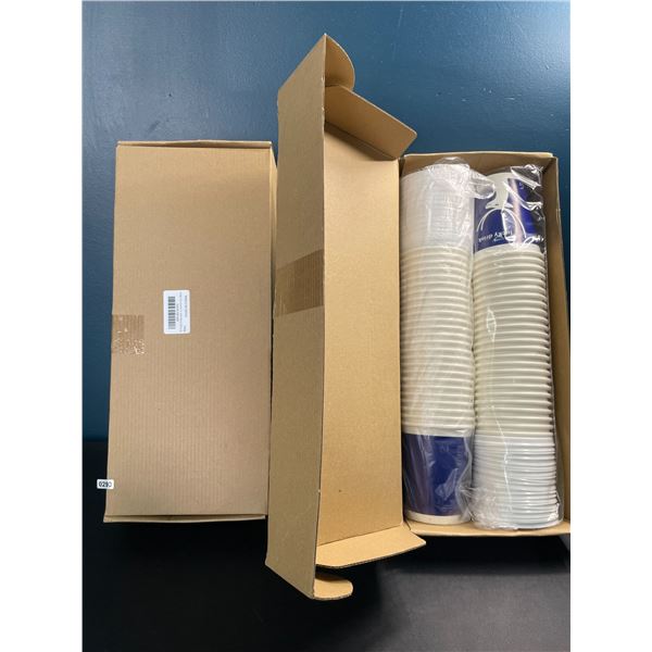Lot of 2 Boxes of Disposable Coffee Cups w/ Lids - 50PCS Per Box