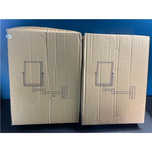Lot of 2 Bathroom Wall Mirrors/Folding Mirrors w/ 3X Magnification