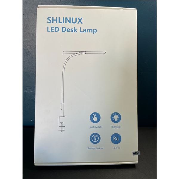 Lot of 1 Shlinux LED Desk Lamp - Clamp Lamp w/ Flexible Gooseneck; 18inch Wide Size - Brand New!