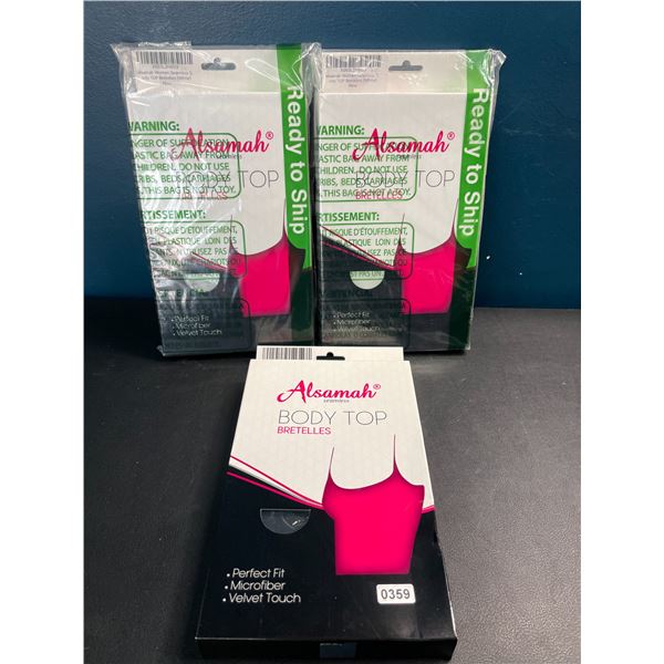 Lot of 3 Alsamah Seamless Body Top Bretelles - Size Small - Brand New