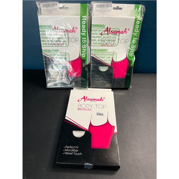 Lot of 3 Alsamah Seamless Body Top Bretelles - Size Small - Brand New