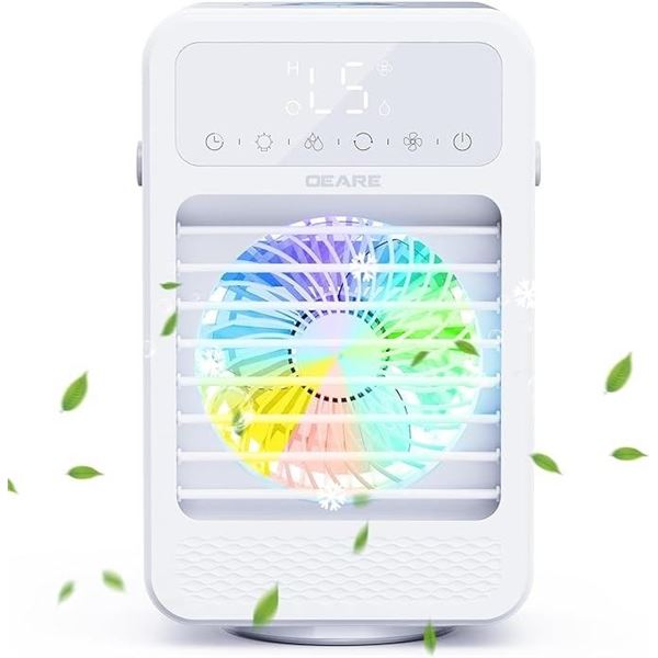 Lot of 1 Portable Air Cooler w/ Colorful Lights & LCD Display - Brand New!