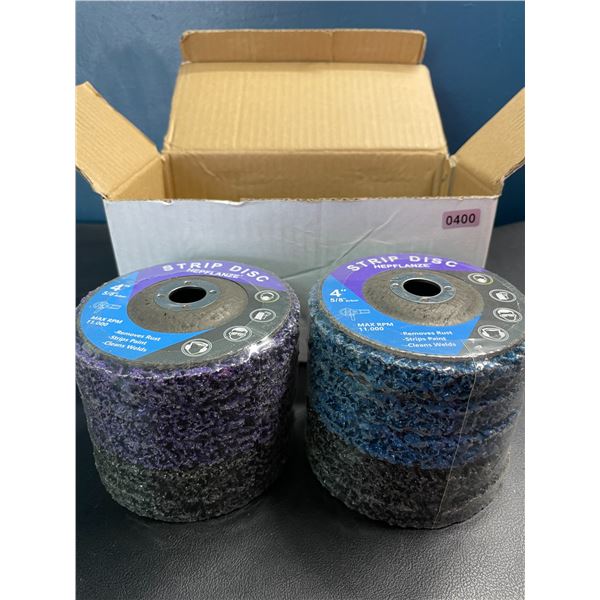 Lot of 1 Box of 4" Strip Discs for Angle Grinders - 10PCS - Removes Rust, Strips Paint, etc.