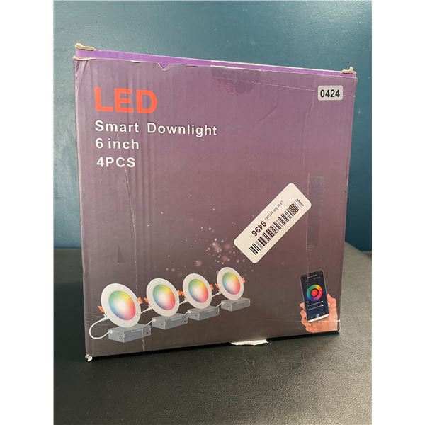 Lot of 1 Box of LED Smart Downlights - 6inch - 4PCS Included - Smart App Control