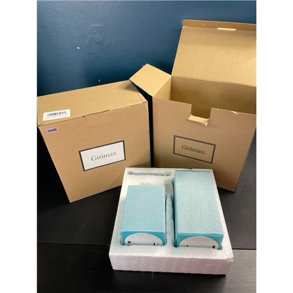 Lot of 2 Boxes of Girimax Glass LED Flameless Candles - 2PCS per box/4 Total (White & Teal)