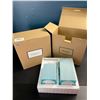 Image 1 : Lot of 2 Boxes of Girimax Glass LED Flameless Candles - 2PCS per box/4 Total (White & Teal)