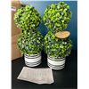 Image 1 : Lot of 1 Barnyard Designs Set of 2 Mini 12.5" Topiary "Realistic" Potted Plant Decorations