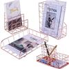 Image 1 : Lot of 1 Simmer Stone Rose Gold Office Desk Organizer Kit - 4PCS