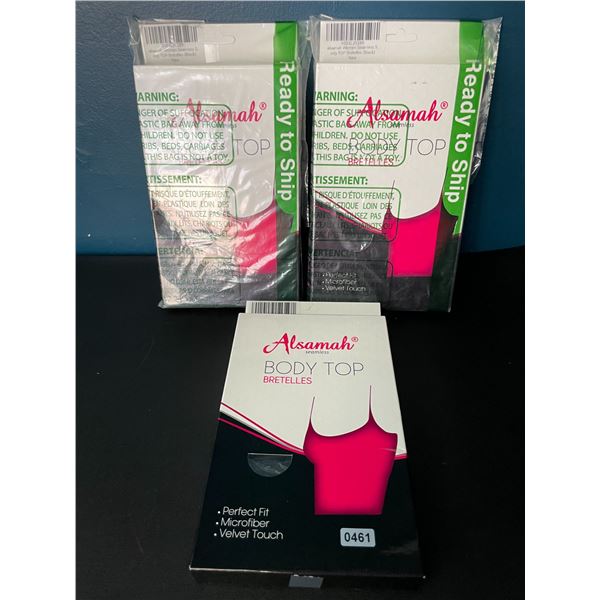 Lot of 3 Alsamah Seamless Body Top Bretelles - Size Small - Brand New