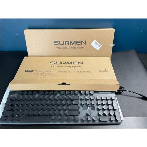 Lot of 2 Surmen V300 Wired Gaming Keyboards - Brand New