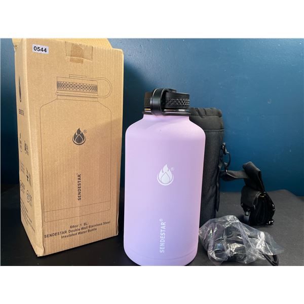 Lot of 1 Sendestar Double Wall Stainless Steel Insulated Water Bottle - Large 1.8L (64oz) - Violet