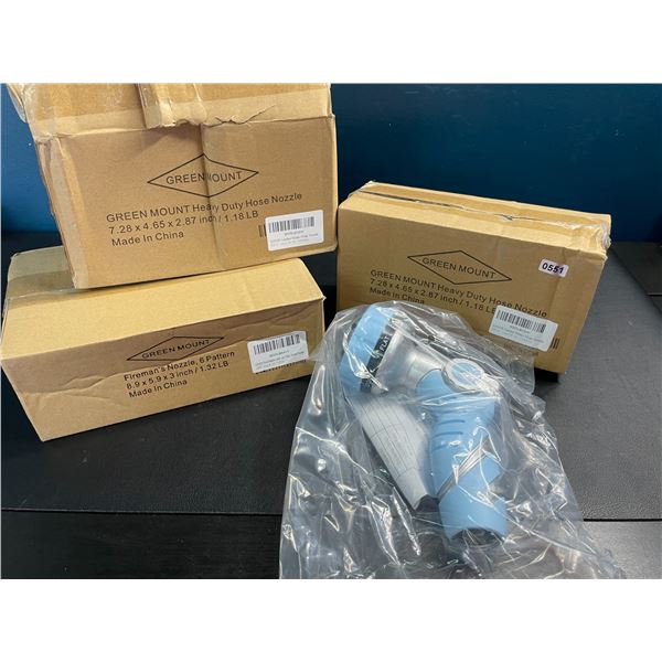 Lot of 3 Assorted Heavy Duty Hose Nozzles/Garden Spray Nozzles