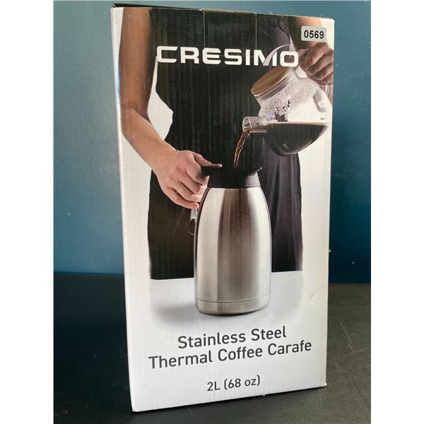 Lot of 1 Cresimo Stainless Steel Thermal Coffee Carafe - 2L (68oz) - Brand New!