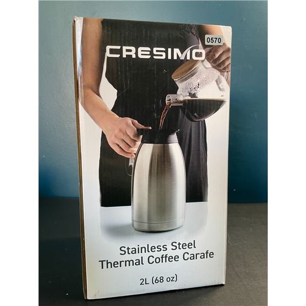 Lot of 1 Cresimo Stainless Steel Thermal Coffee Carafe - 2L (68oz) - Brand New!