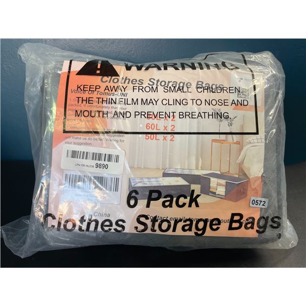 Lot of 1 6-Pack of Clothes Storage Bags for Under The Bed - Assorted Sizes