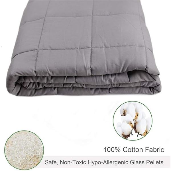 Lot of 1 Dreambeauty 100% Cotton 41x60in 10lbs Weighted Blanket for Adults - Brand New! Dark Grey