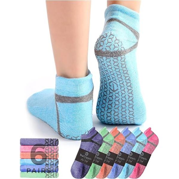 Lot of 2 Multi-Packs of TruGrippin Socks for Women - 6 Pairs Per Pack/12 total