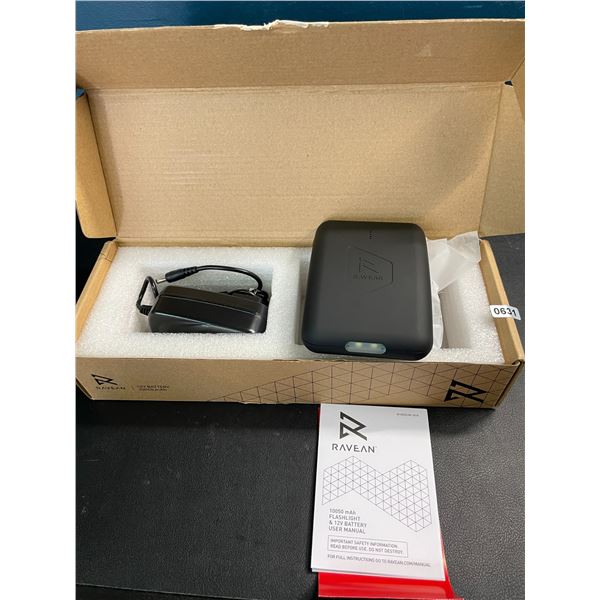 Lot of 1 Ravean 10050mAh Flashlight & 12V Battery