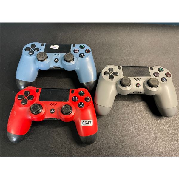 Lot of 3 Playstation 4 Dual-Shock Controllers - Used