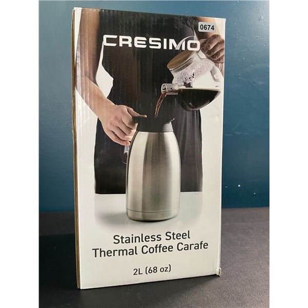 Lot of 1 Cresimo Stainless Steel Thermal Coffee Carafe - 2L (68oz) - Brand New!