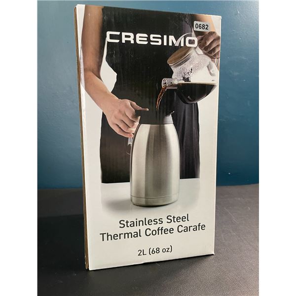 Lot of 1 Cresimo Stainless Steel Thermal Coffee Carafe - 2L (68oz) - Brand New!