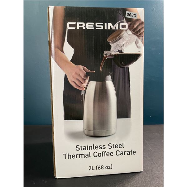 Lot of 1 Cresimo Stainless Steel Thermal Coffee Carafe - 2L (68oz) - Brand New!