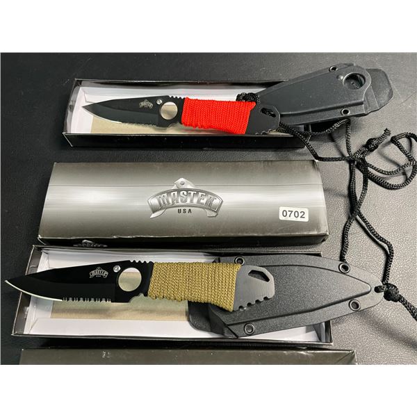 Lot of 2 Master USA Fixed Blade Tactical Knives - Brand New!
