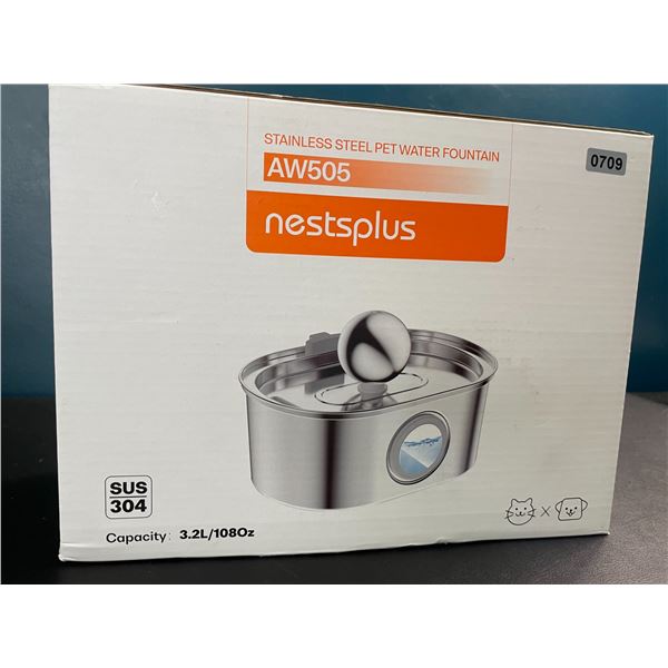 Lot of 1 Nestsplus Stainless Steel Pet Water Fountain