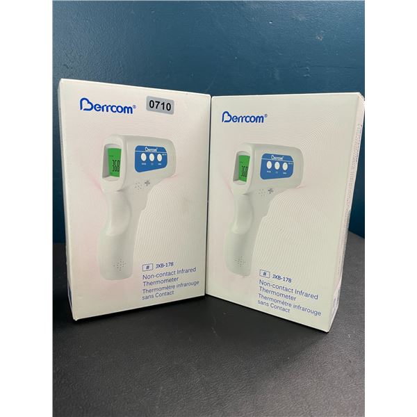 Lot of 2 Berrcom Non-Contact Infrared Forehead Thermometers - Brand New!