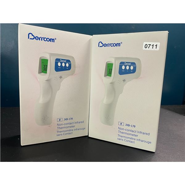 Lot of 2 Berrcom Non-Contact Infrared Forehead Thermometers - Brand New!