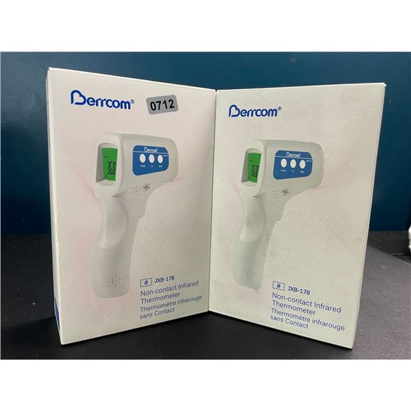 Lot of 2 Berrcom Non-Contact Infrared Forehead Thermometers - Brand New!