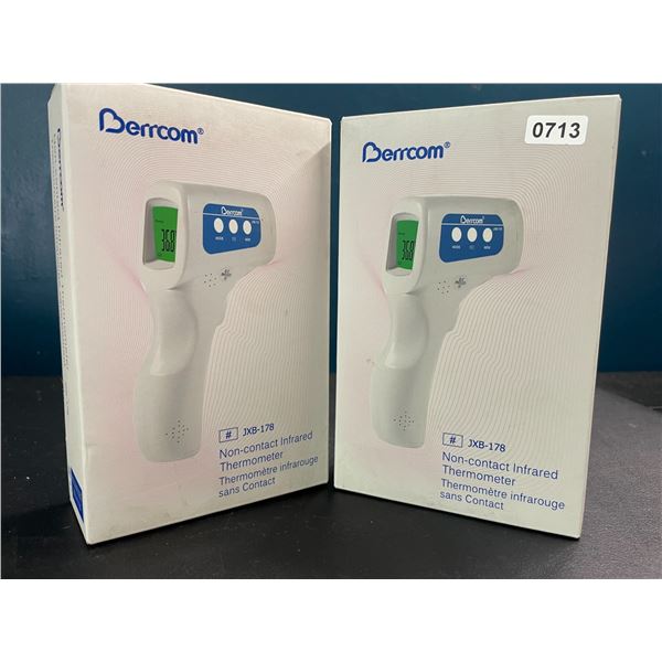 Lot of 2 Berrcom Non-Contact Infrared Forehead Thermometers - Brand New!