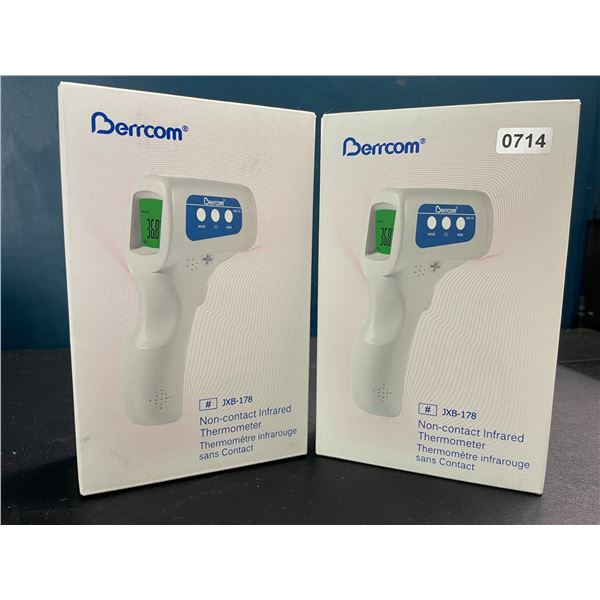 Lot of 2 Berrcom Non-Contact Infrared Forehead Thermometers - Brand New!
