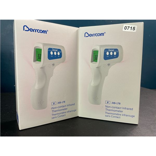 Lot of 2 Berrcom Non-Contact Infrared Forehead Thermometers - Brand New!