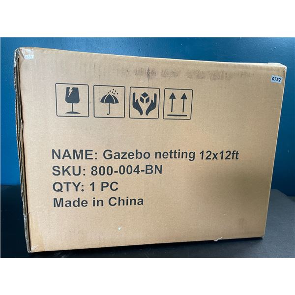 Lot of 1 Gazebo Netting (12x12ft) - Brand New!