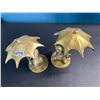 Image 2 : Lot of 2 Brass Ornaments - Duck & Bear w/ Umbrella