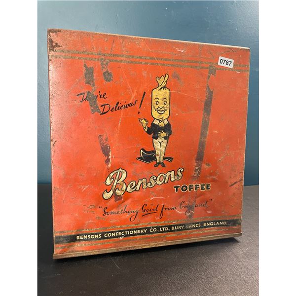 Lot of 1 Vintage Bensons Toffee Tin - 10inch - Used