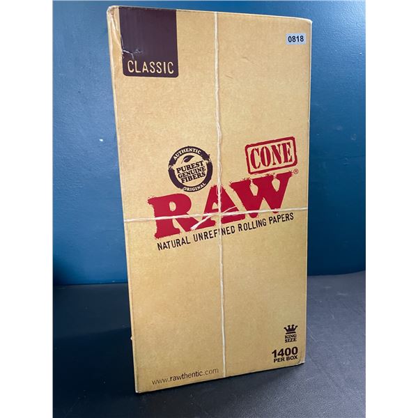 Lot of 1 Jumbo Box of RAW King Size Rolling Cones - 1400 PCS