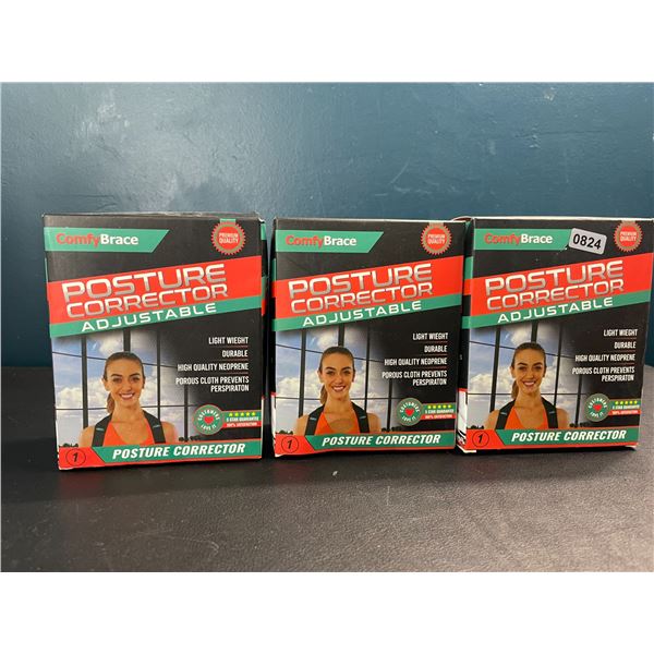 Lot of 3 Adjustable Posture Corrector Devices - Brand New