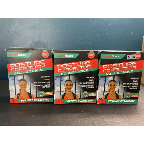 Lot of 3 Adjustable Posture Corrector Devices - Brand New