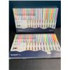 Image 1 : Lot of 2 Multi-Packs of Dual-Tip Highlighter Pens - 24PCS/Colours Per Pack - Brand New!