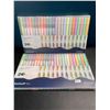 Image 1 : Lot of 2 Multi-Packs of Dual-Tip Highlighter Pens - 24PCS/Colours Per Pack - Brand New!