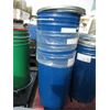 Image 1 : 4 Metal 200 L Blue Food Grade Drums with Lids