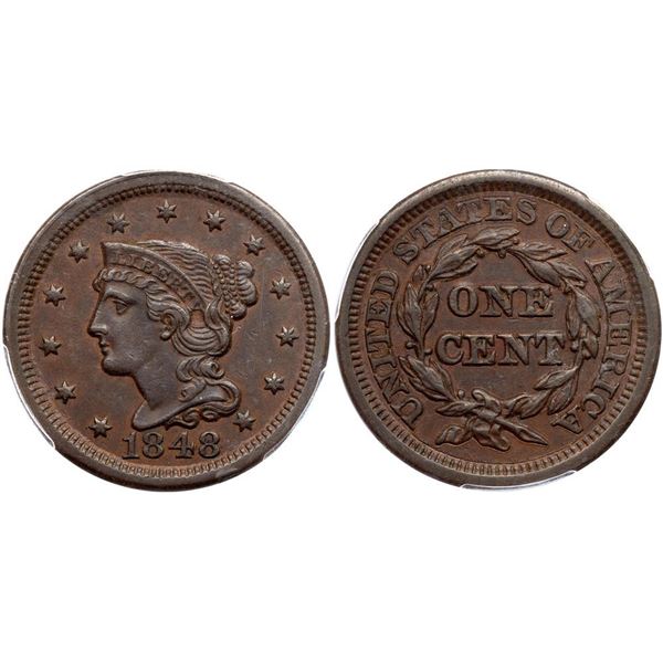 1848 N-13 R4+ PCGS graded AU55
