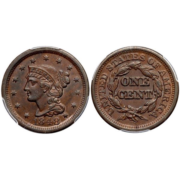 1848 N-18 R4+ PCGS graded AU55
