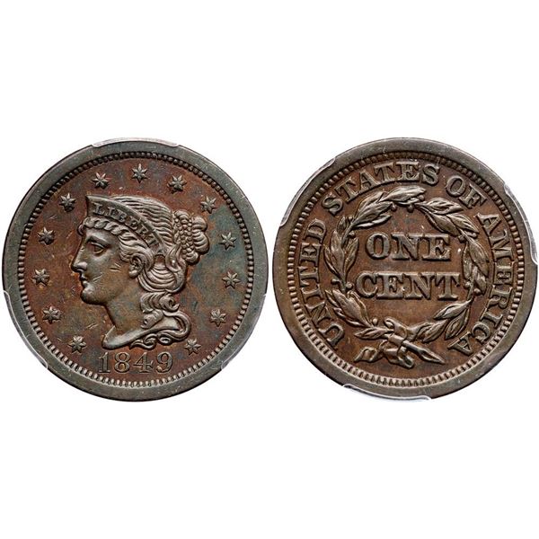 1849 N-7 R4 PCGS graded AU58