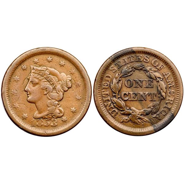 1853 N-19 R1 Repunched Date VF20