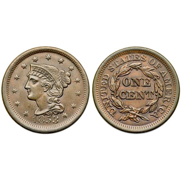 1853 N-25 R1 Repunched 1, MS60