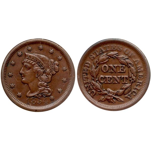 1854 N-2 R1 ANACS graded EF45